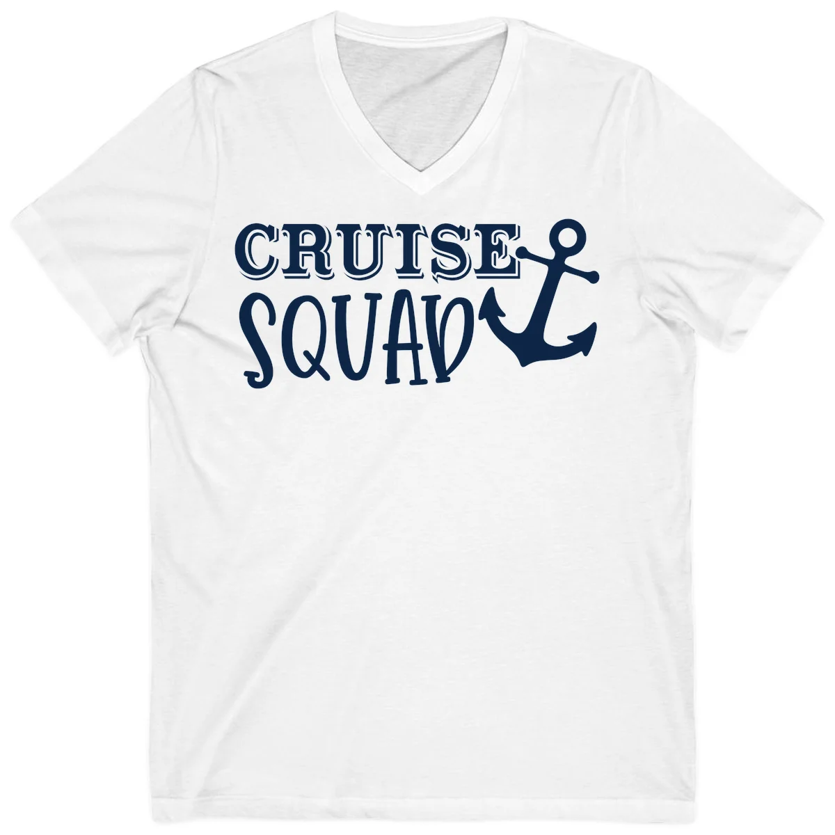 Cruise Squad Anchor V-Neck T-Shirt in White