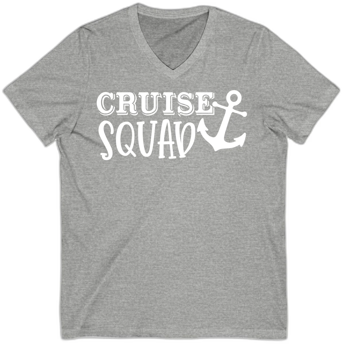 Cruise Squad Anchor V-Neck T-Shirt in Athletic Heather