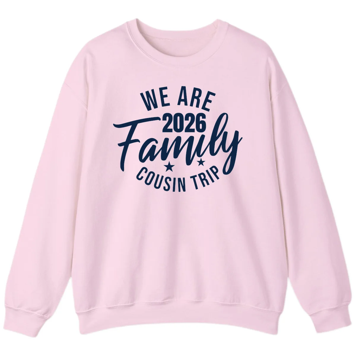 We Are 2026 Family Cousin Trip Cruise Sweatshirt in Light Pink