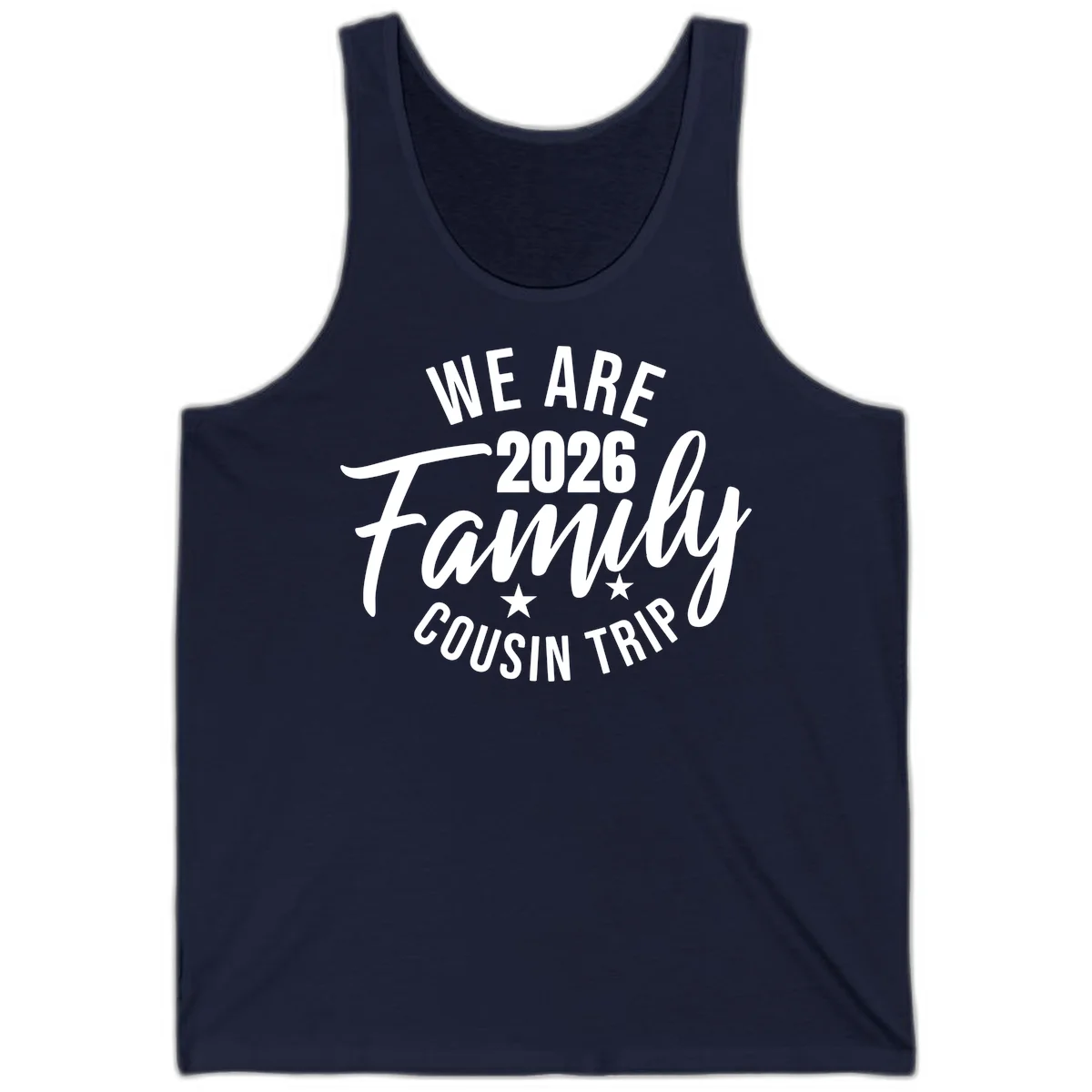 We Are 2026 Family Cousin Trip Cruise Tank Top in Navy