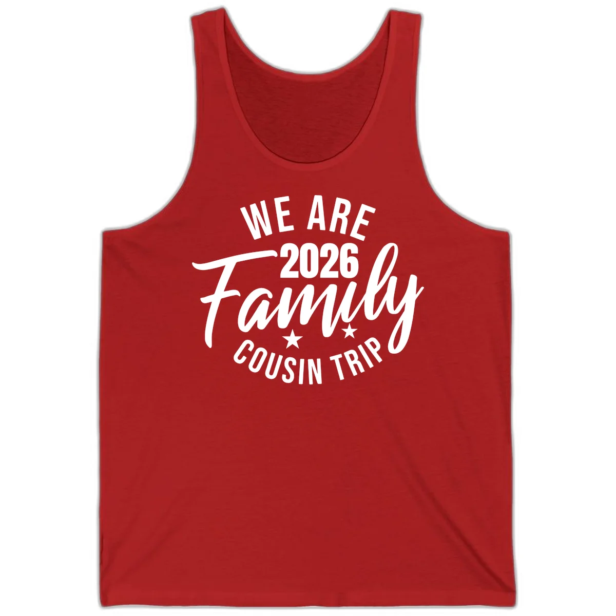 We Are 2026 Family Cousin Trip Cruise Tank Top in Red