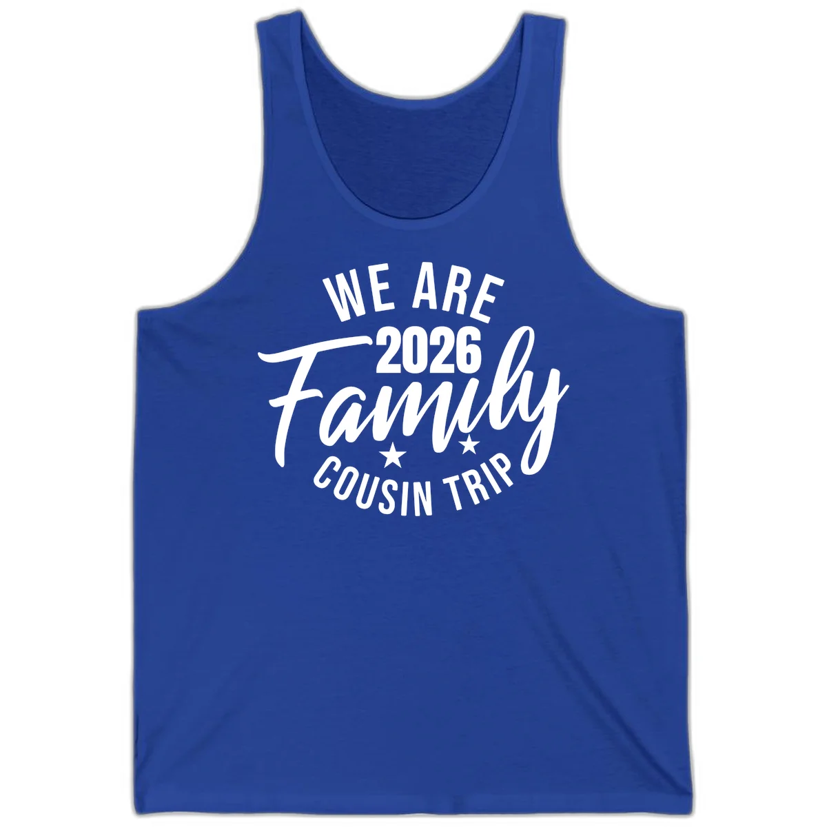 We Are 2026 Family Cousin Trip Cruise Tank Top in True Royal