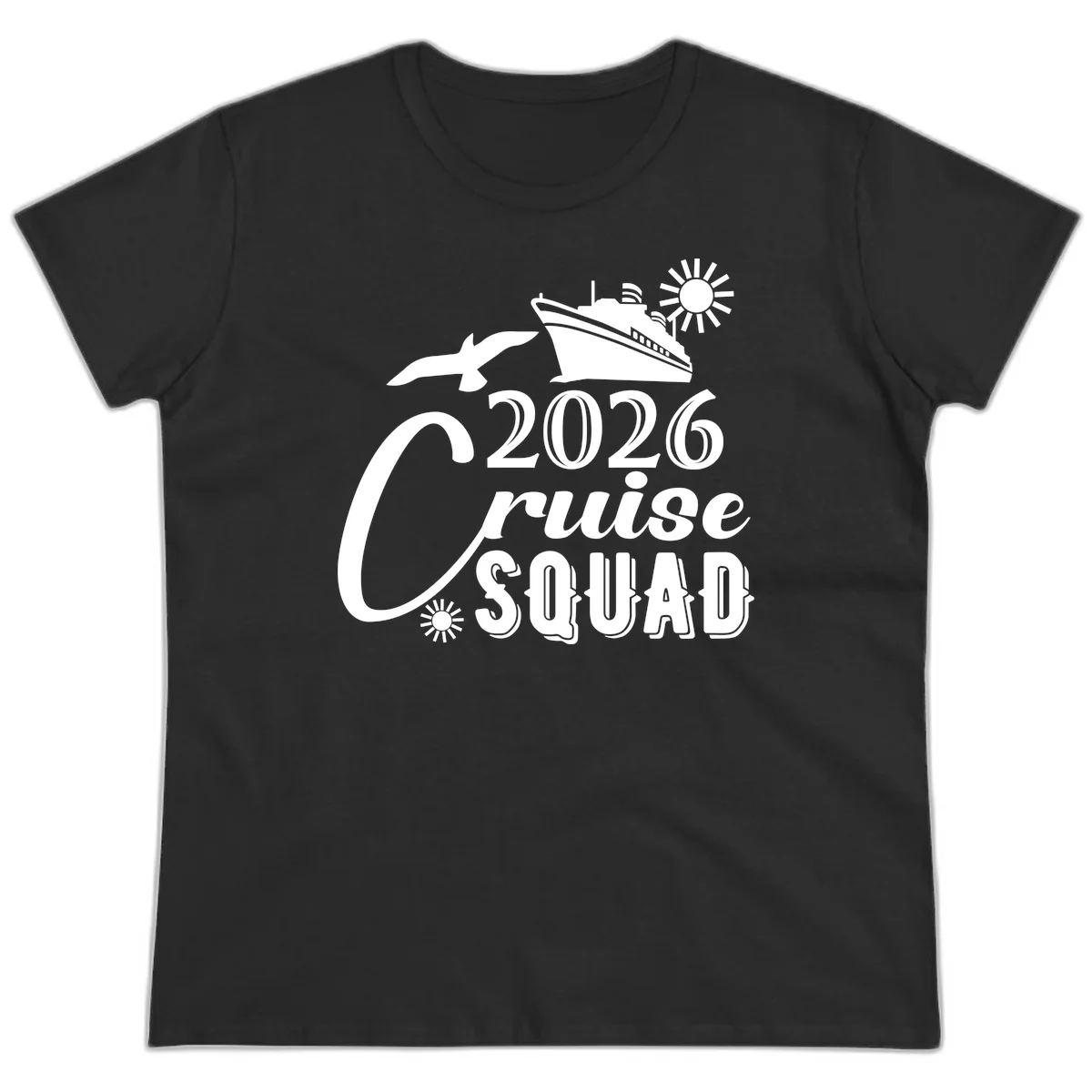 2026 Cruise Squad Ladies Tee in Black
