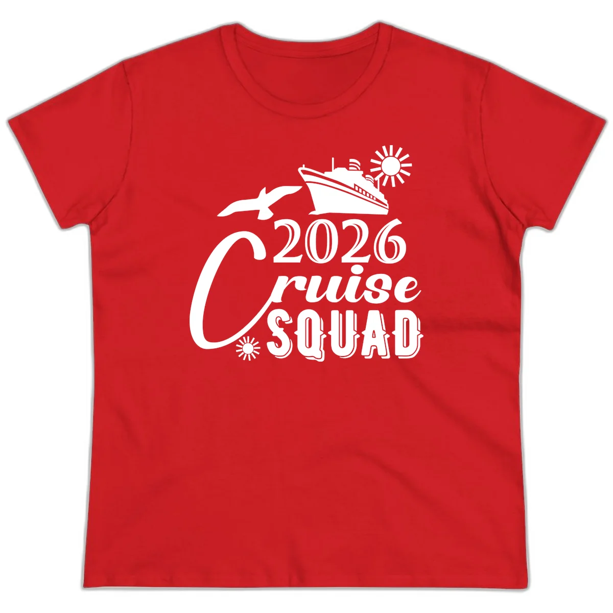 2026 Cruise Squad Ladies Tee in Red
