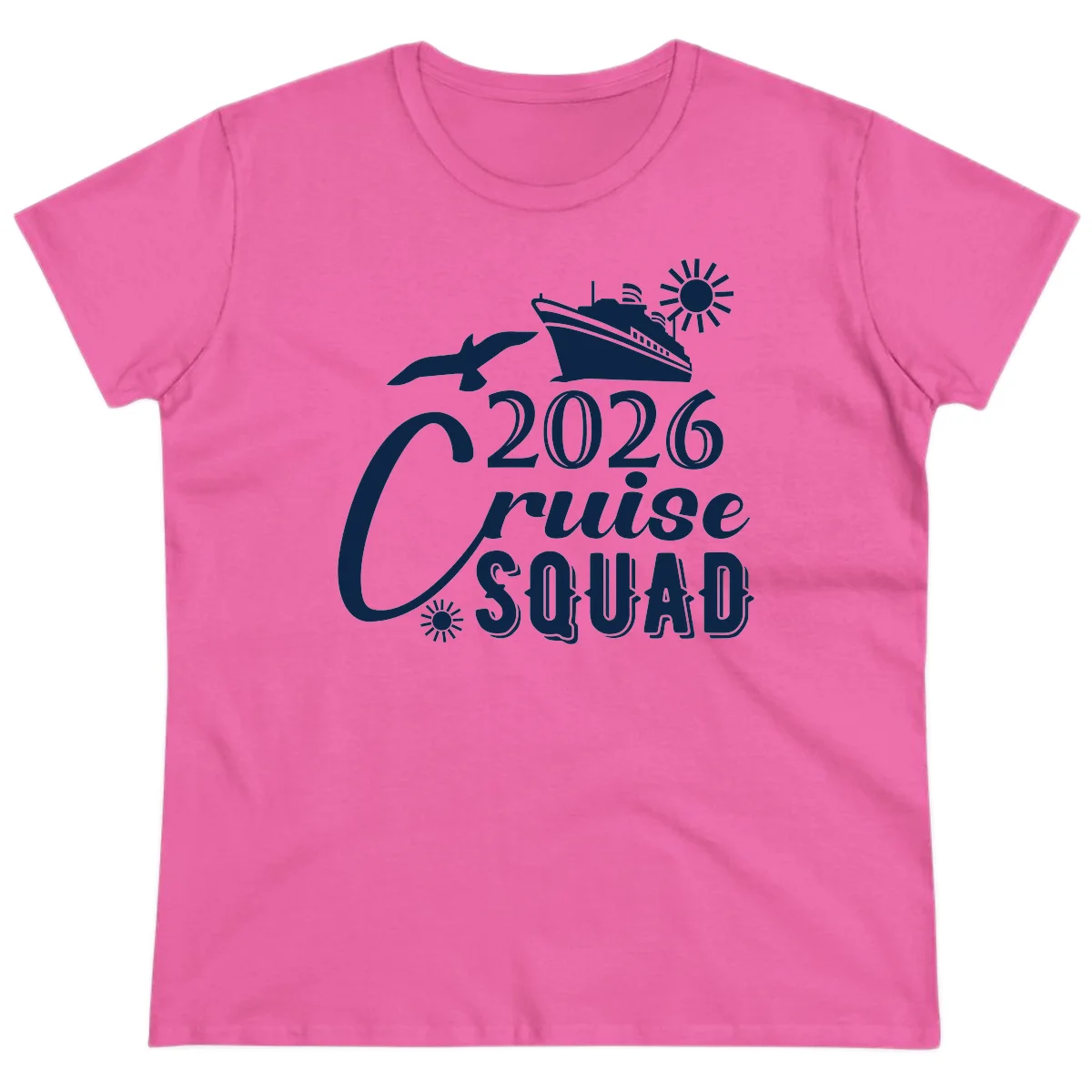 2026 Cruise Squad Ladies Tee in Azalea