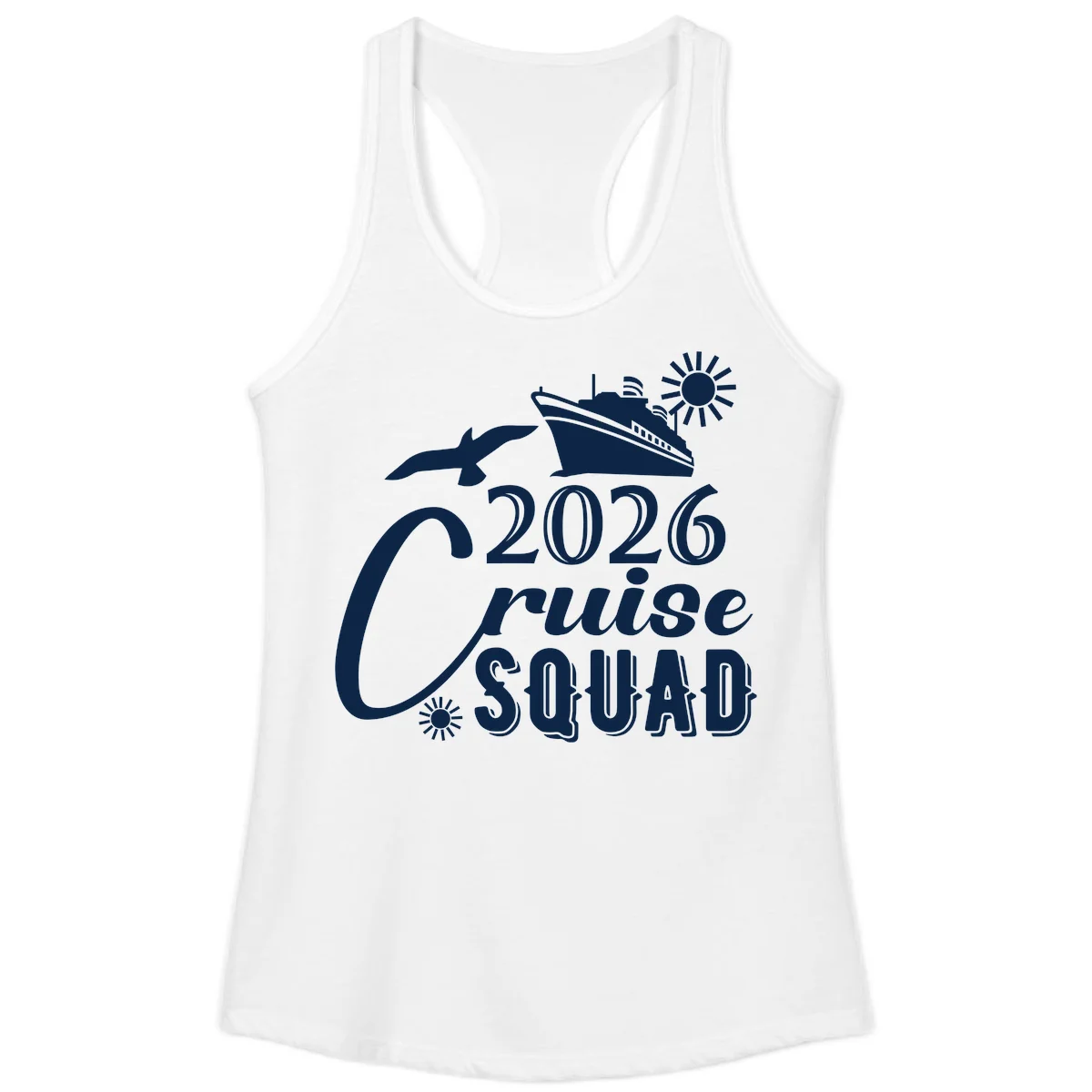 2026 Cruise Squad Ladies Tank in White
