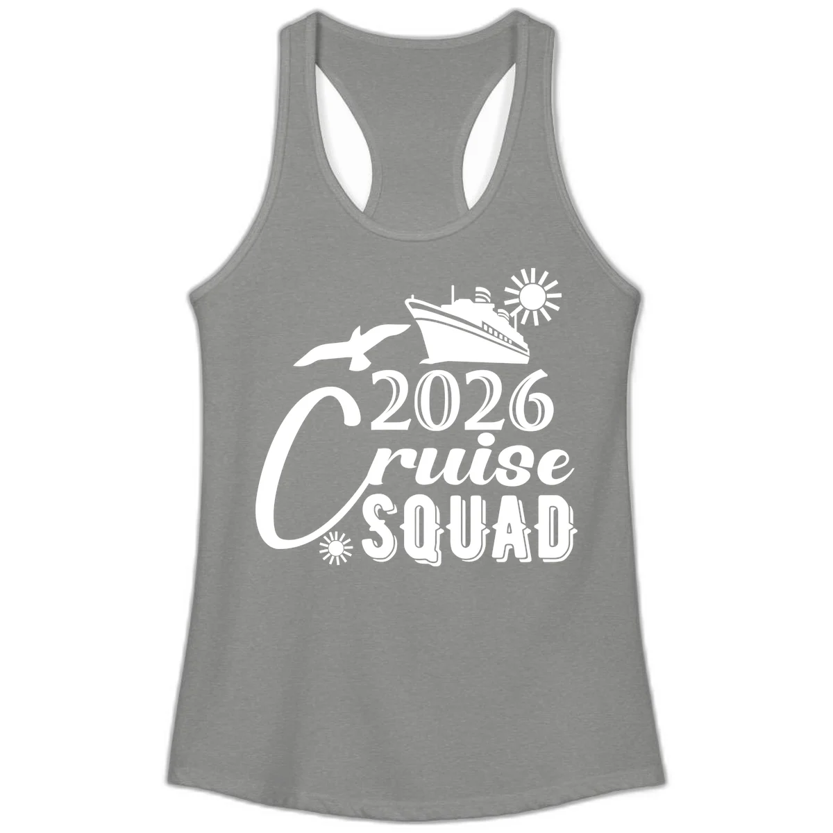2026 Cruise Squad Ladies Tank in Heather Grey