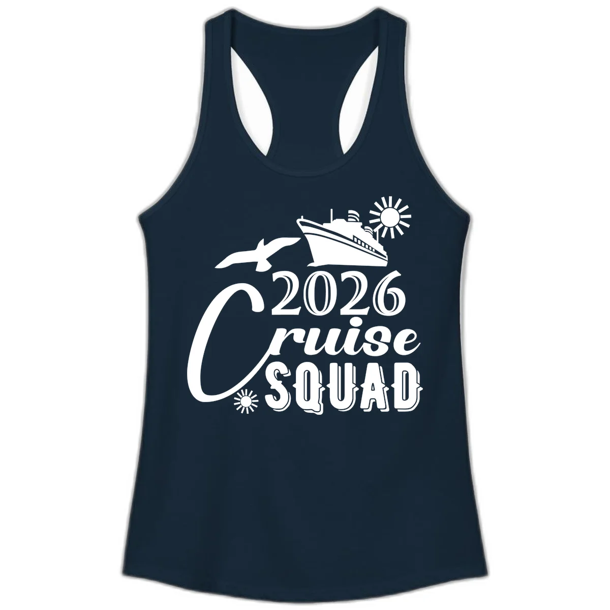 2026 Cruise Squad Ladies Tank in Solid Midnight Navy
