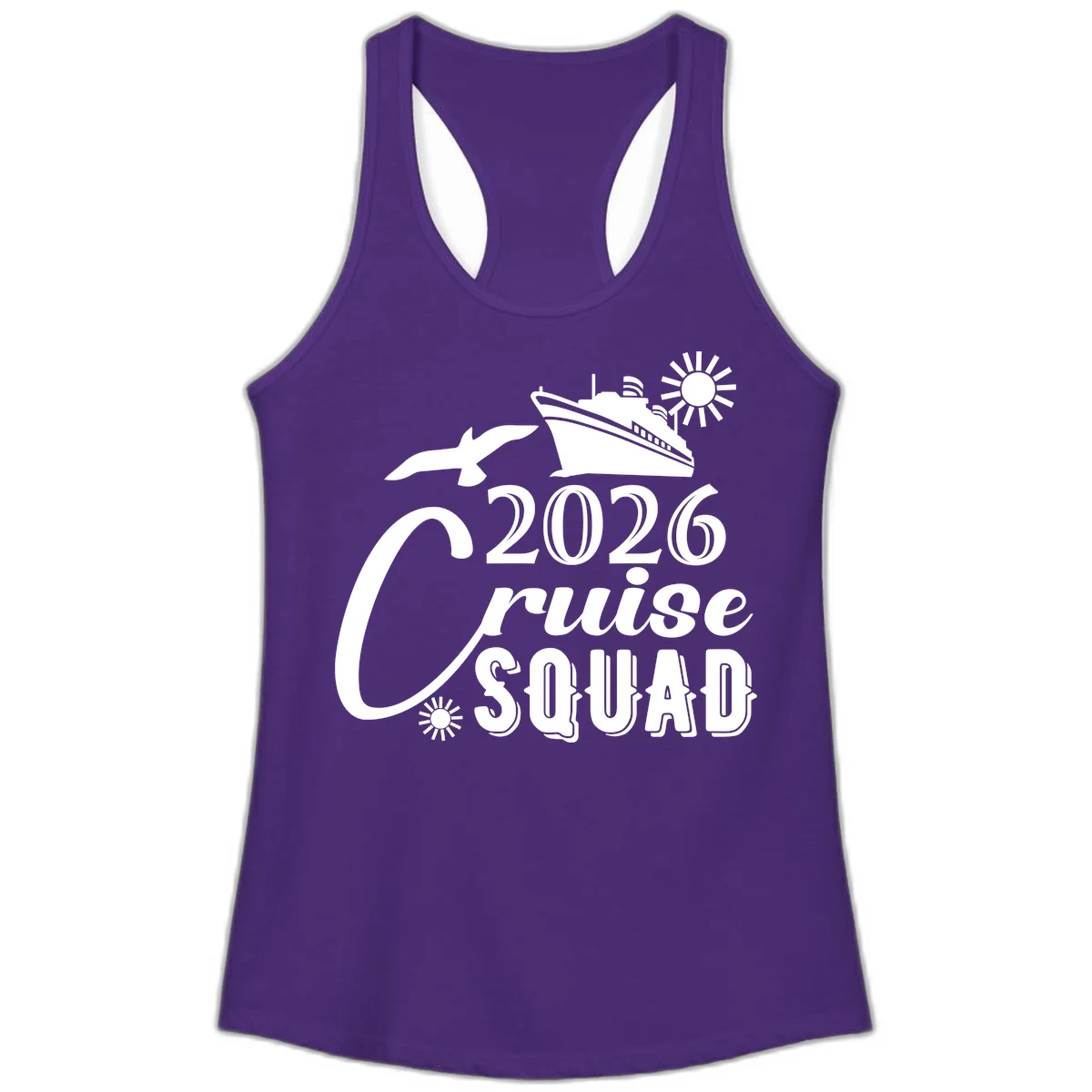 2026 Cruise Squad Ladies Tank in Solid Purple Rush