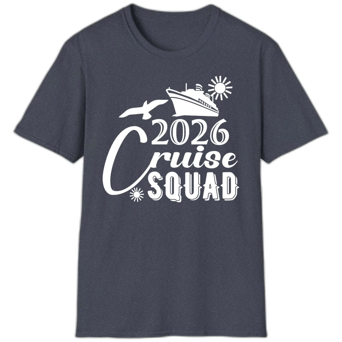 2026 Cruise Squad T-Shirt in Heather Navy