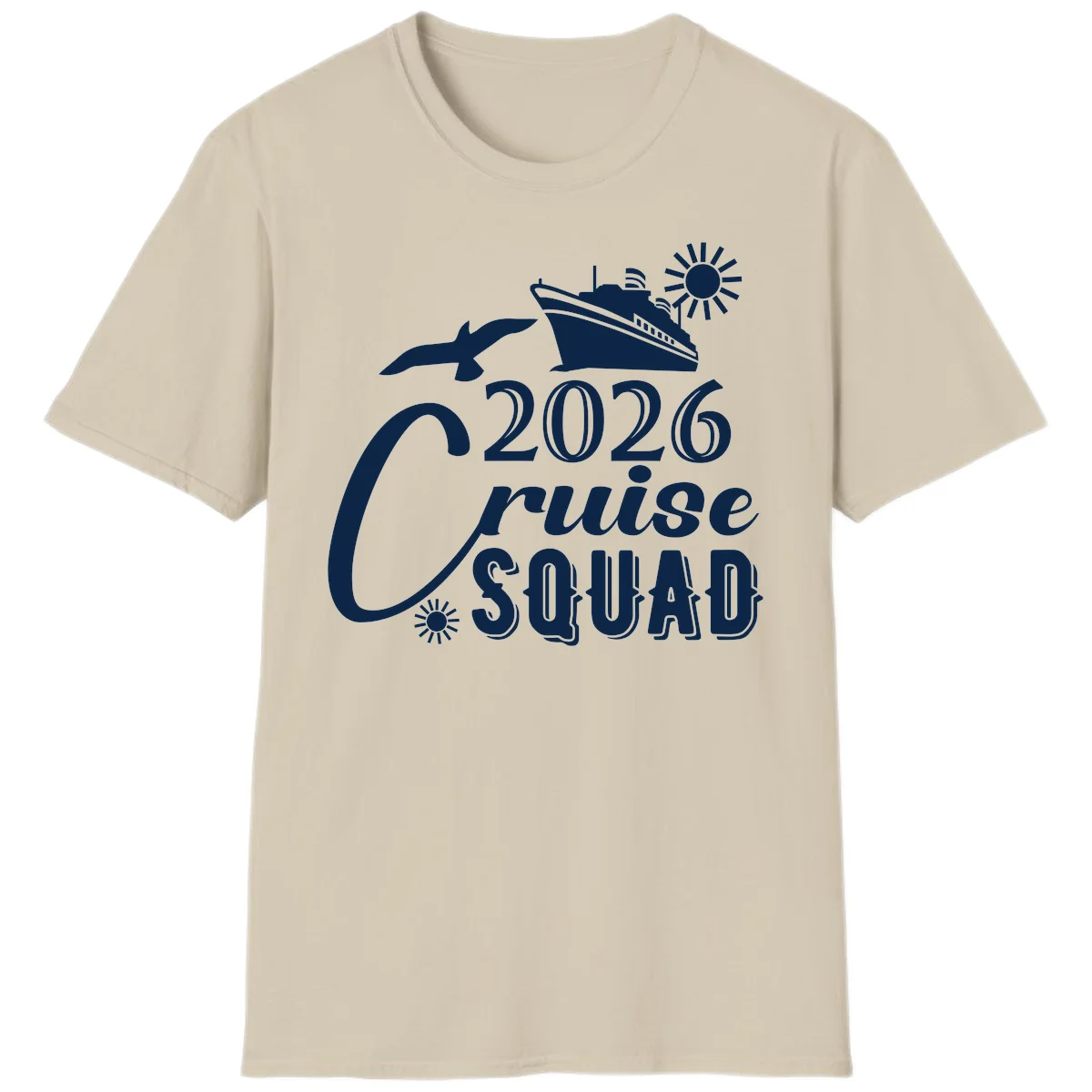 2026 Cruise Squad T-Shirt in Sand