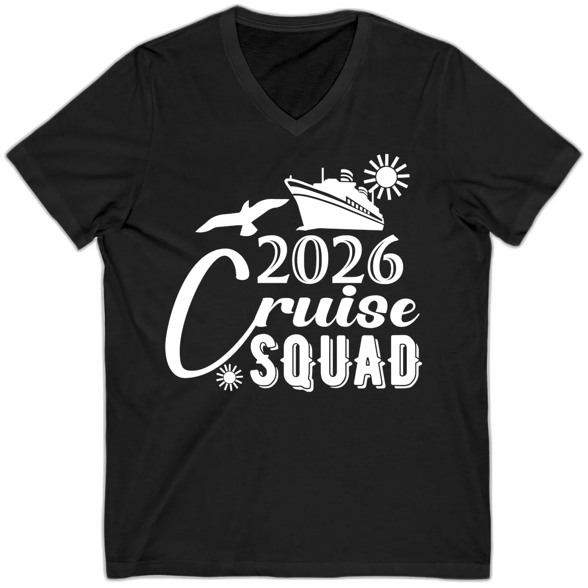 2026 Cruise Squad V-Neck in Black