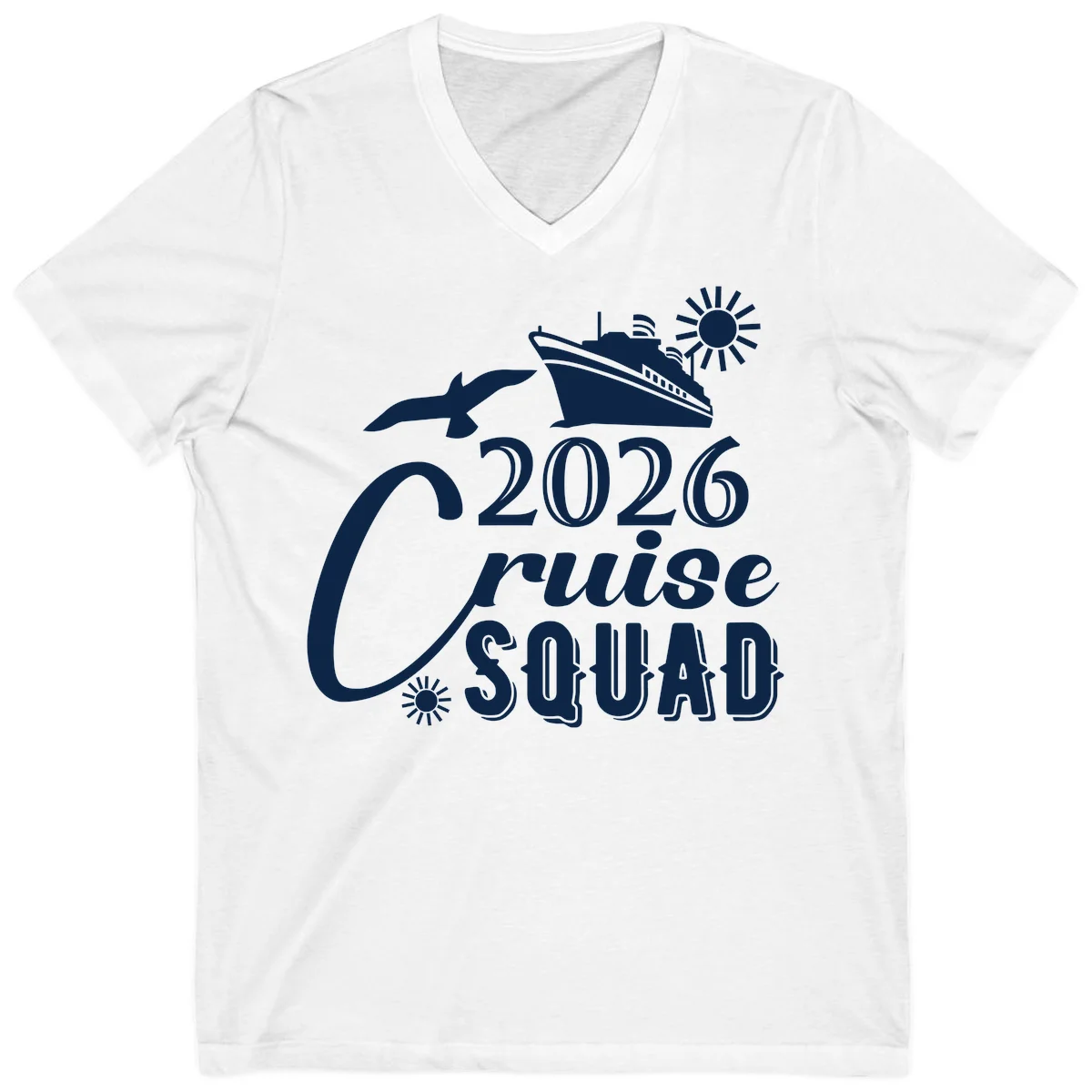2026 Cruise Squad V-Neck in White