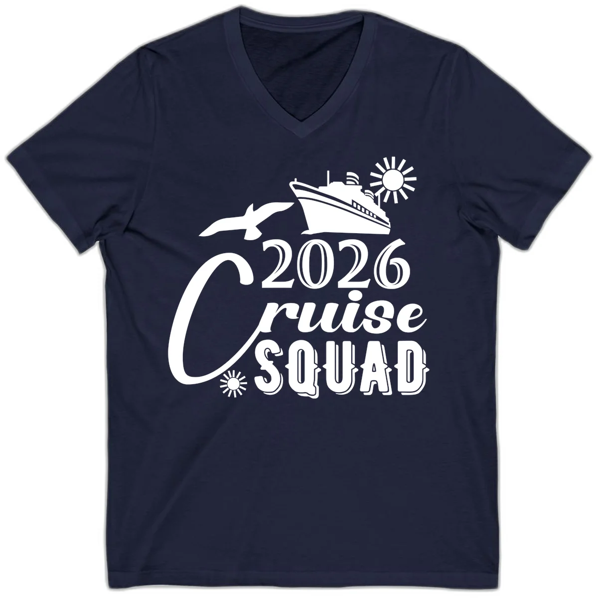 2026 Cruise Squad V-Neck in Navy