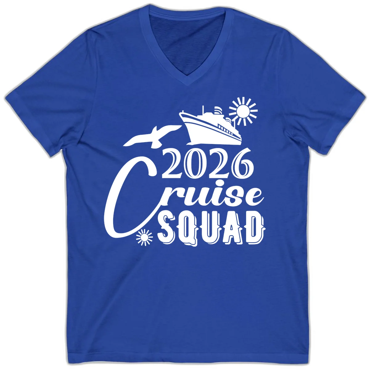 2026 Cruise Squad V-Neck in True Royal