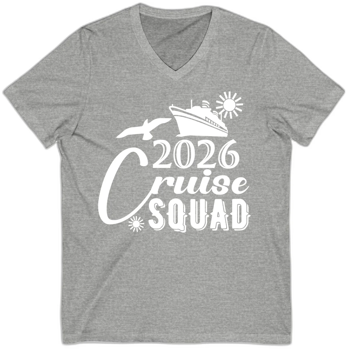 2026 Cruise Squad V-Neck in Athletic Heather