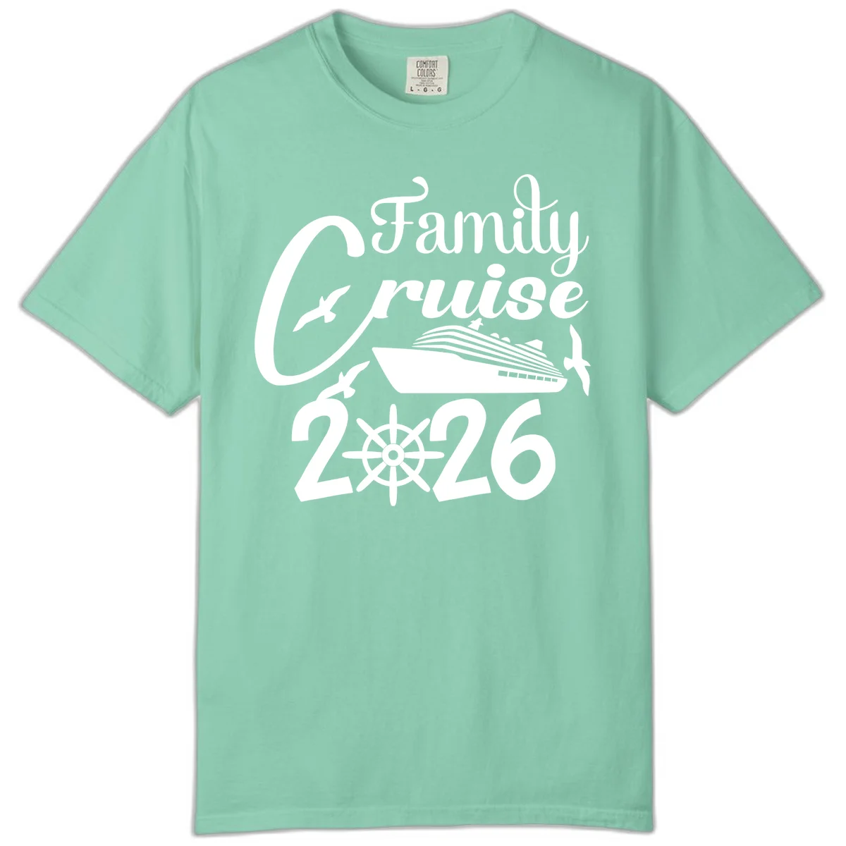 Family Cruise 2026 Comfort Color Tee in Island Reef