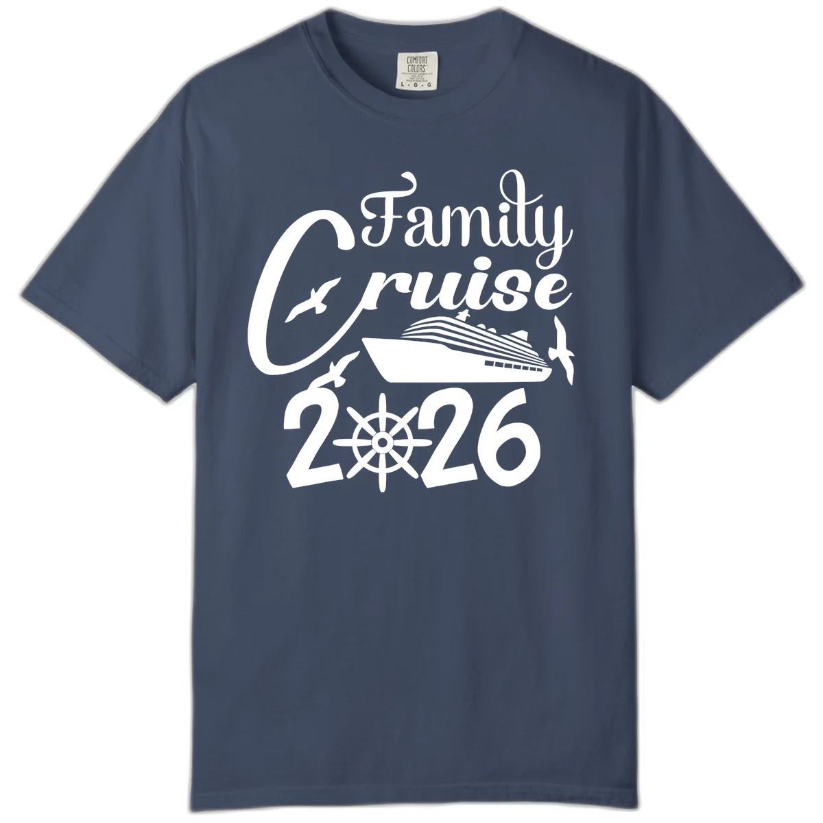 Family Cruise 2026 Comfort Color Tee in Midnight