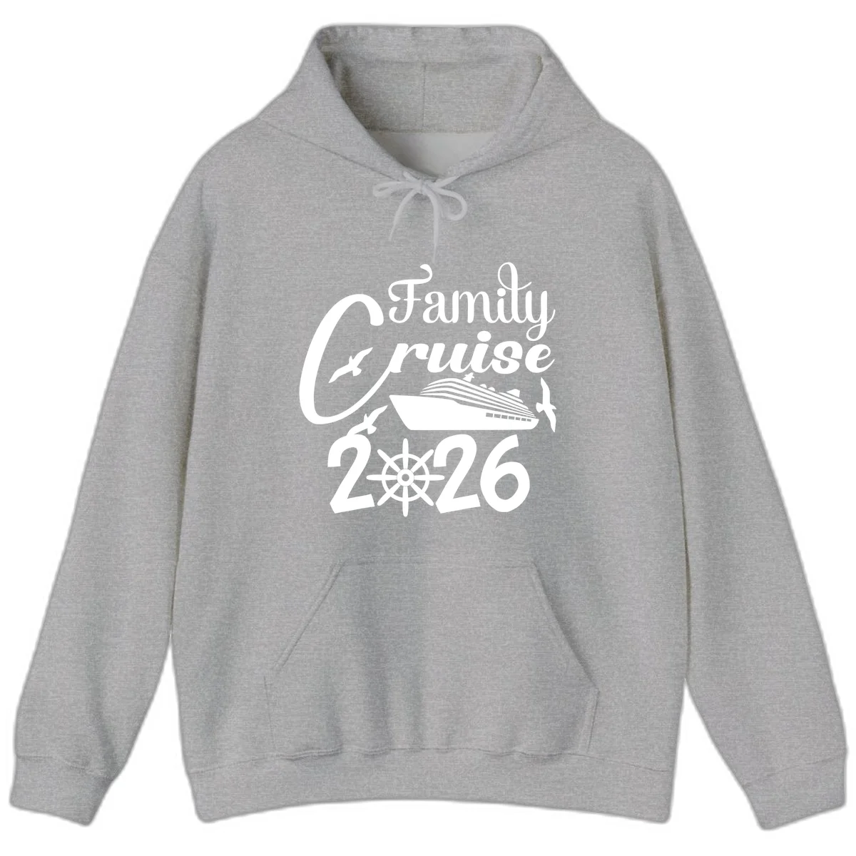 Family Cruise 2026 Hoodie in Sport Grey
