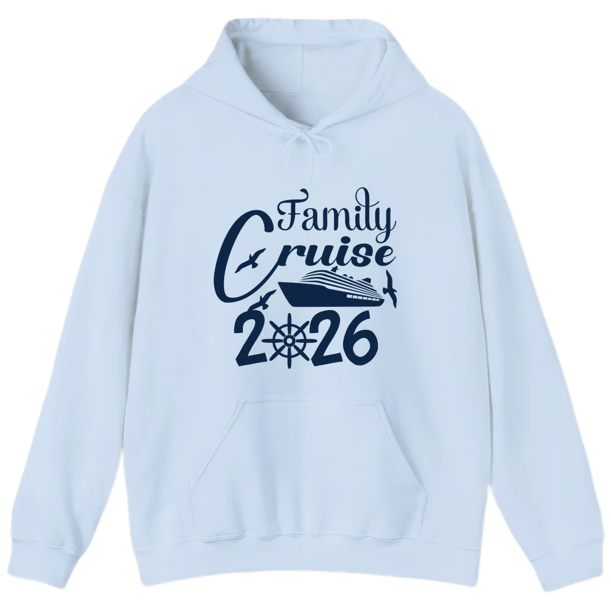 Family Cruise 2026 Hoodie in Light Blue