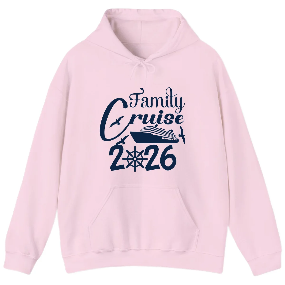 Family Cruise 2026 Hoodie in Light Pink