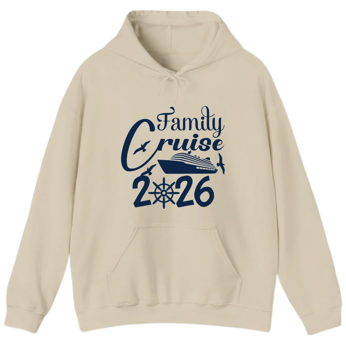 Family Cruise 2026 Hoodie in Sand