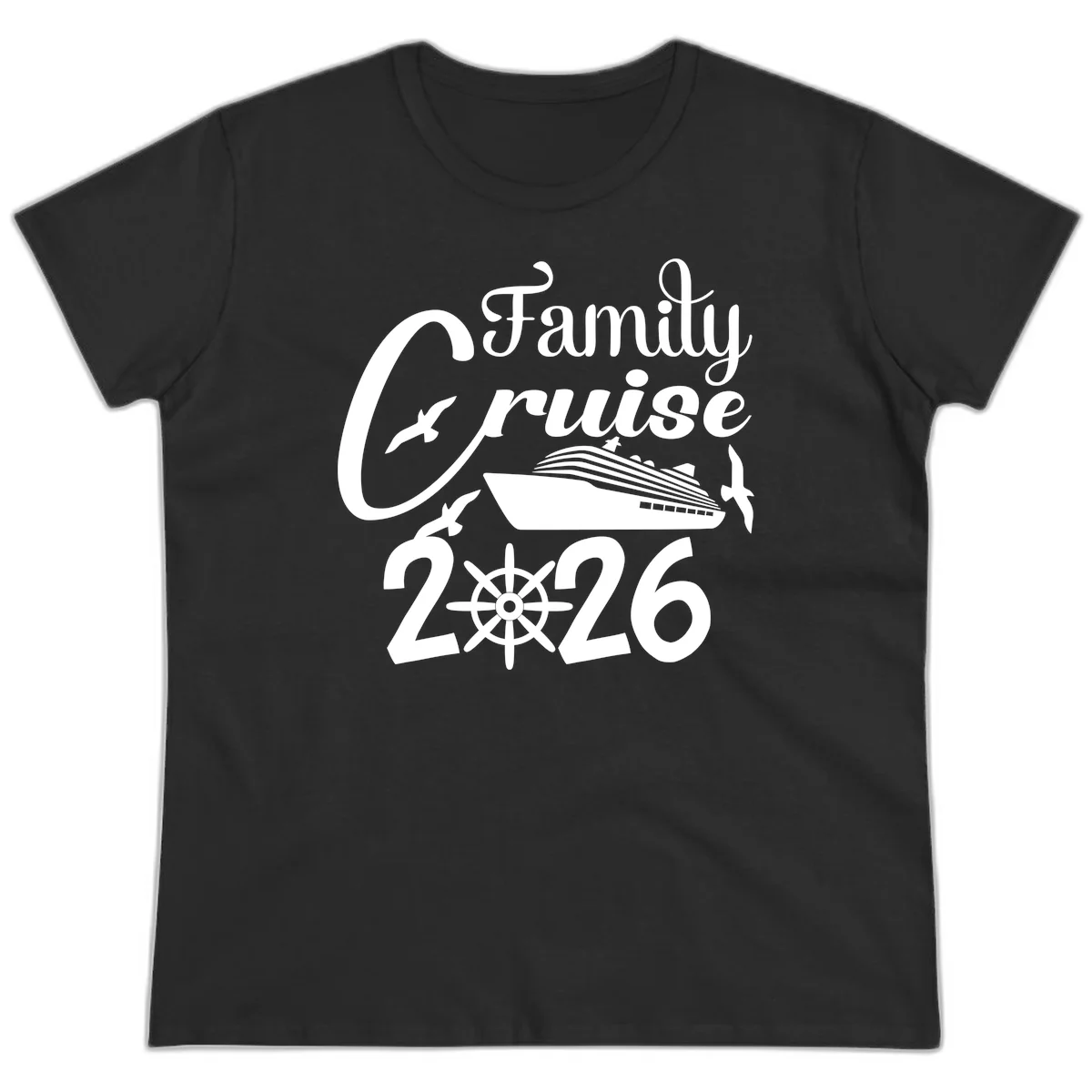 Family Cruise 2026 Ladies Tee in Black