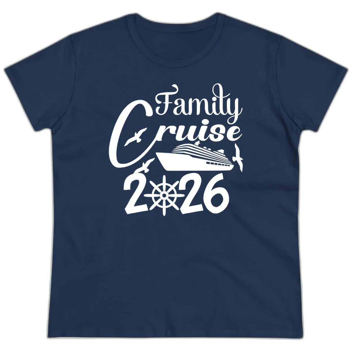 Family Cruise 2026 Ladies Tee in Navy
