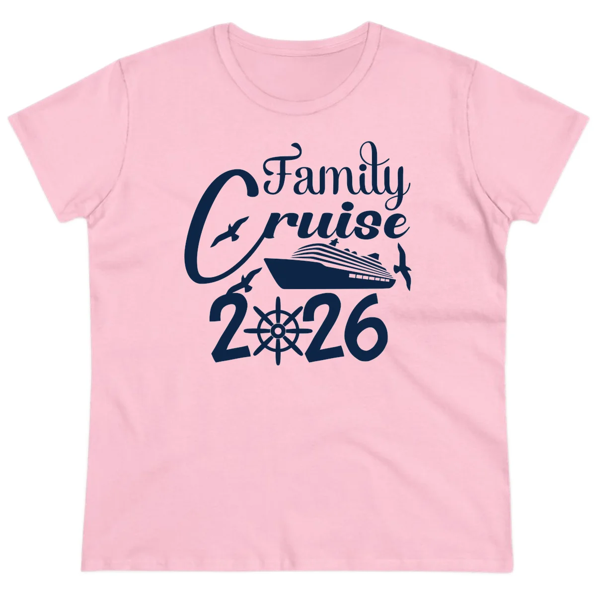 Family Cruise 2026 Ladies Tee in Light Pink