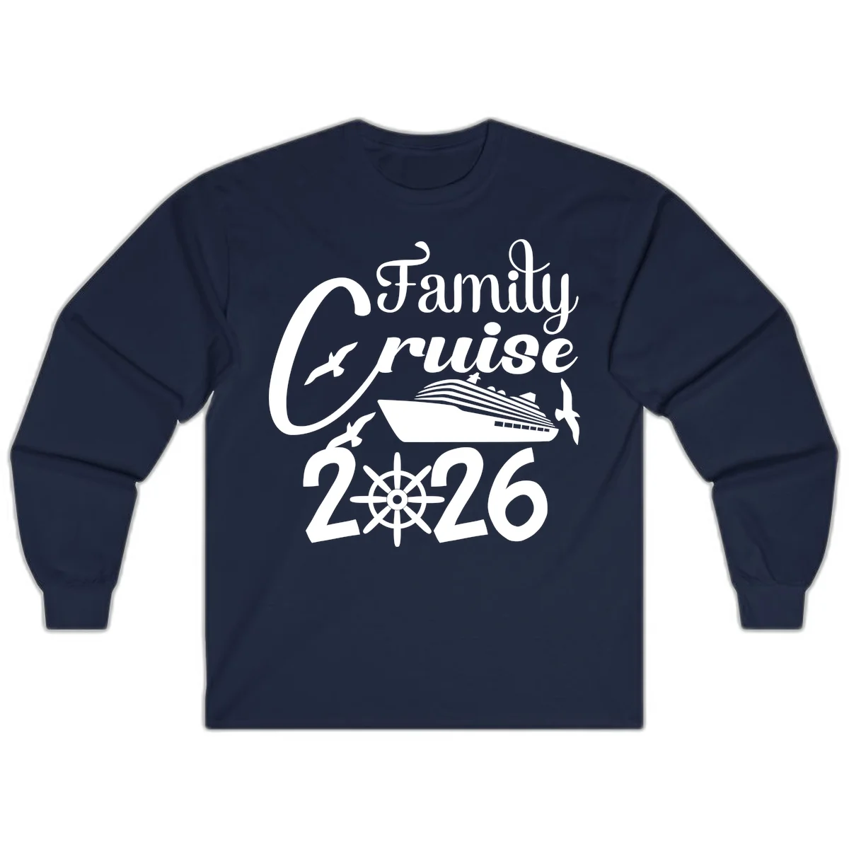 Family Cruise 2026 Long Sleeve in Navy