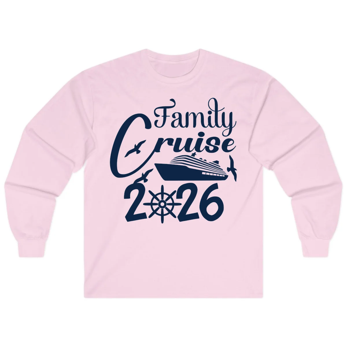 Family Cruise 2026 Long Sleeve in Light Pink