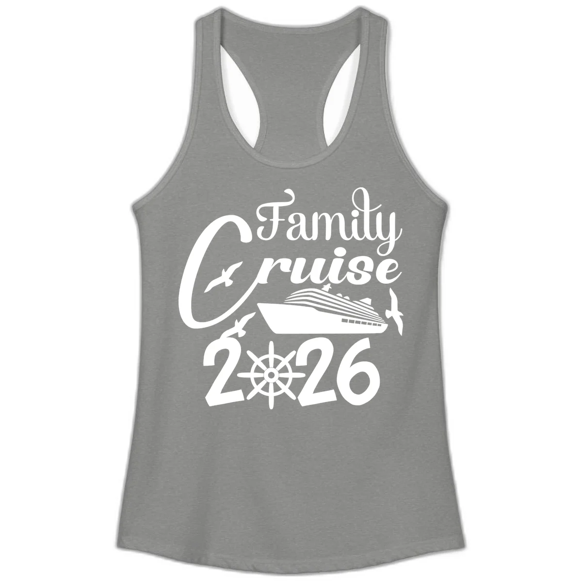 Family Cruise 2026 Ladies Tank in Heather Grey