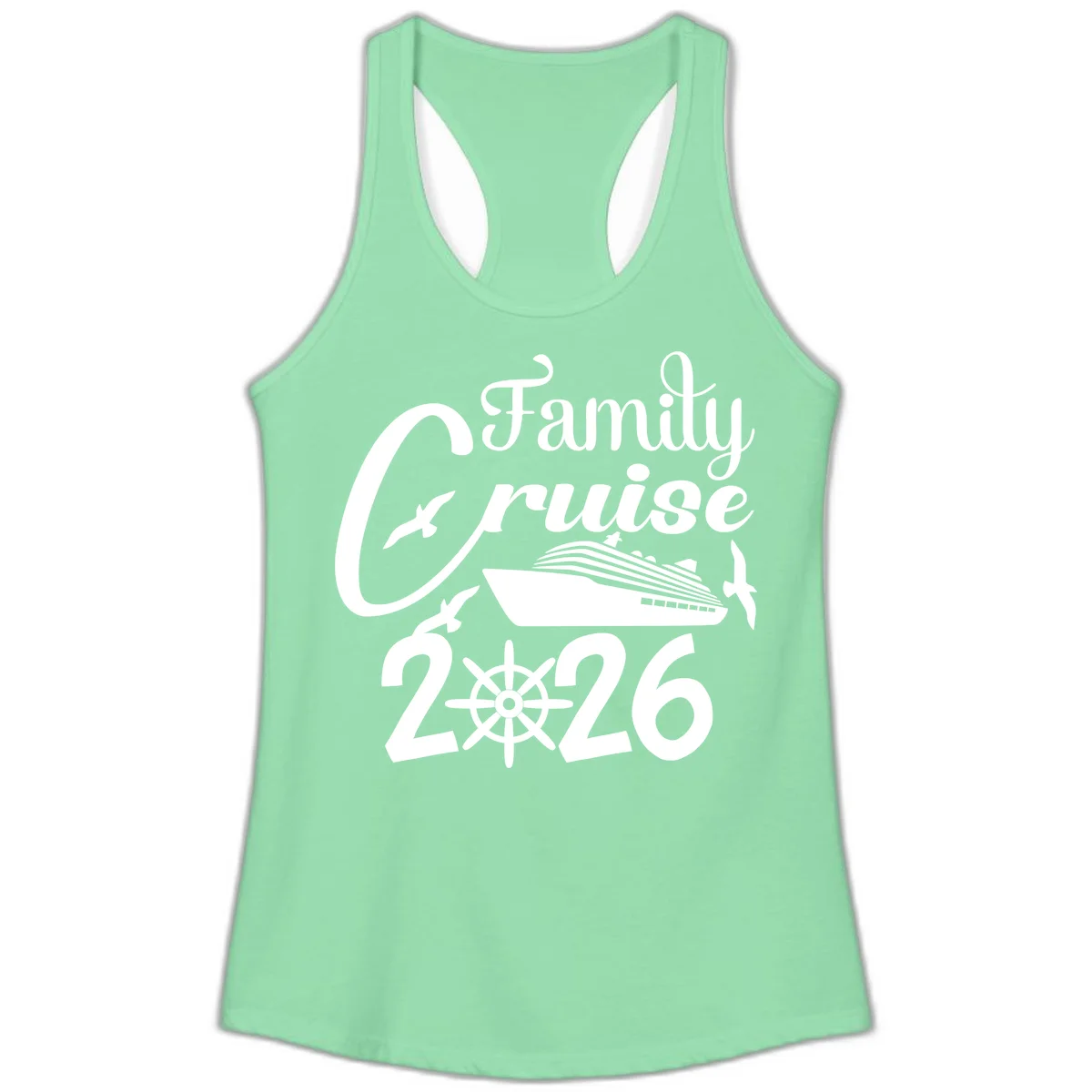 Family Cruise 2026 Ladies Tank in Solid Mint