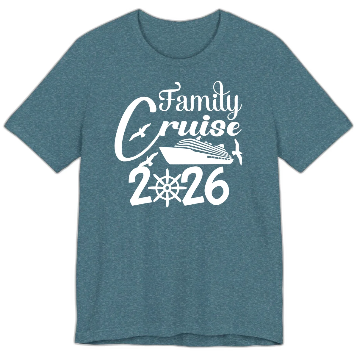Family Cruise 2026 Premium T-Shirt in Heather Deep Teal