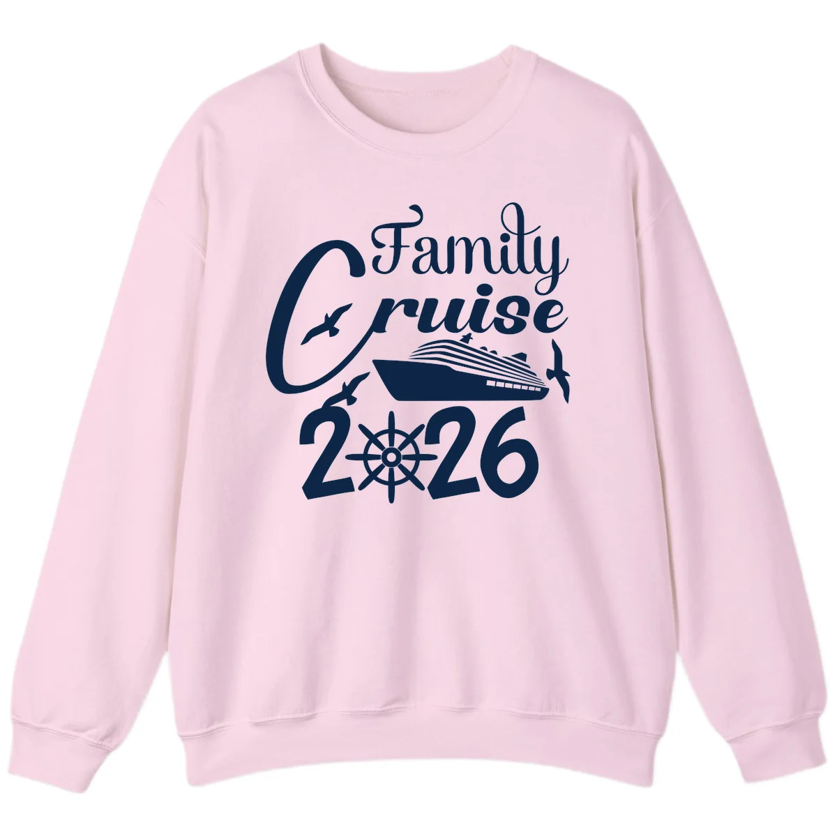 Family Cruise 2026 Sweatshirt in Light Pink