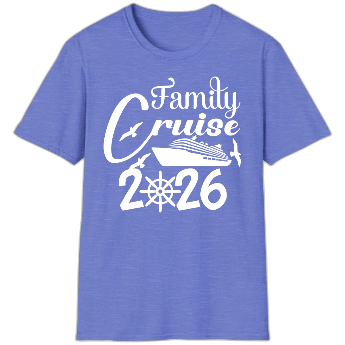 Family Cruise 2026 T-Shirt in Heather Royal