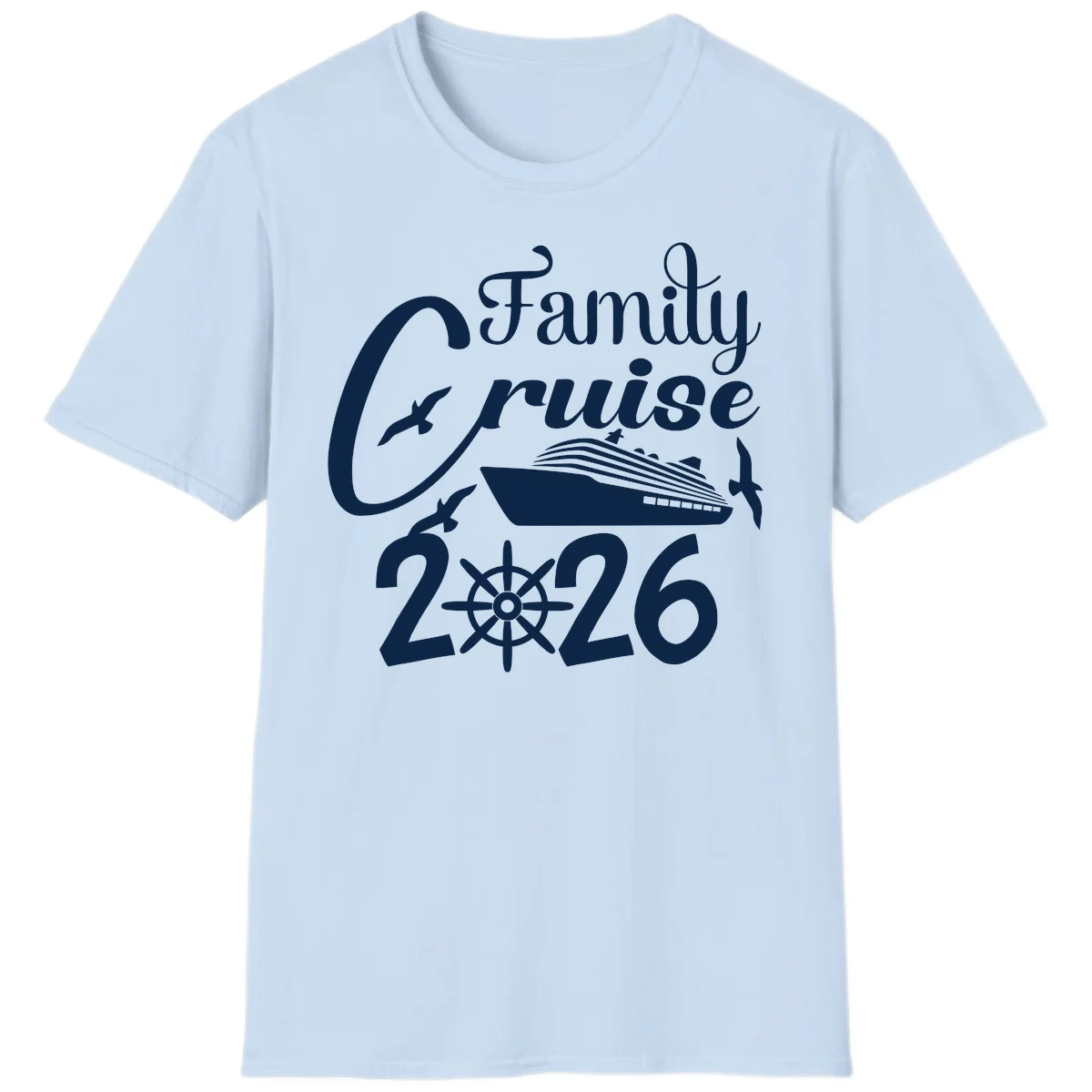 Family Cruise 2026 T-Shirt in Light Blue