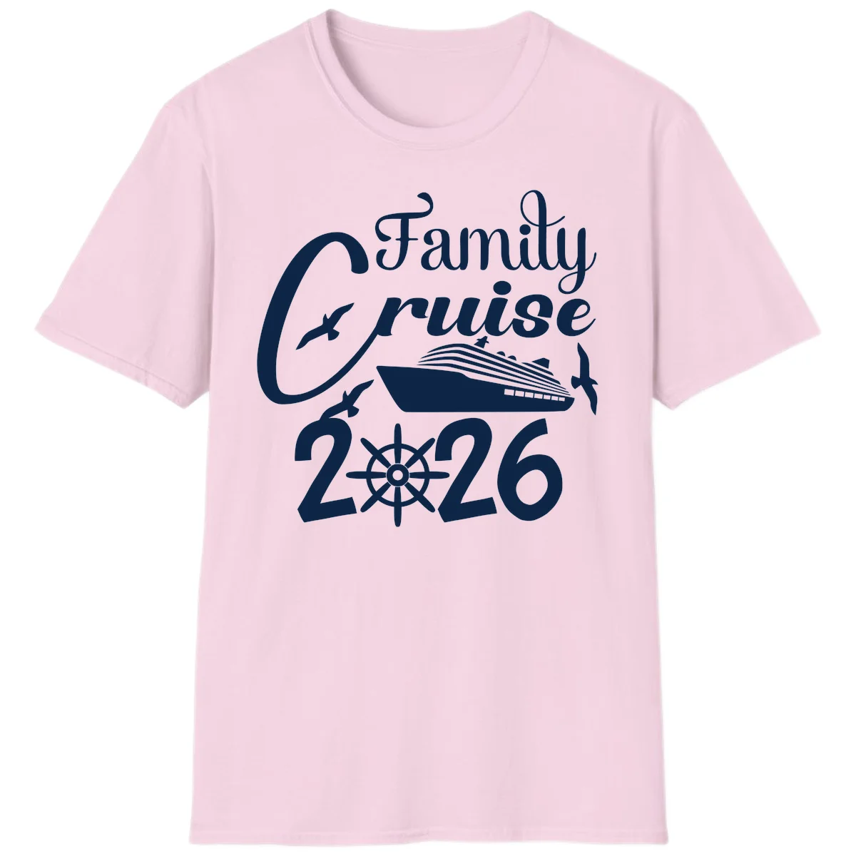 Family Cruise 2026 T-Shirt in Light Pink