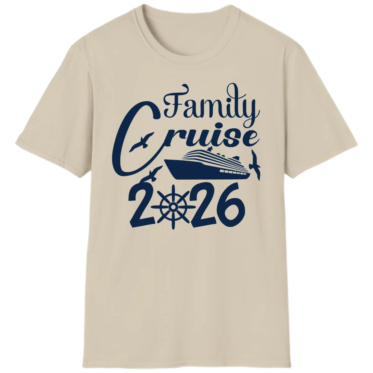 Family Cruise 2026 T-Shirt in Sand
