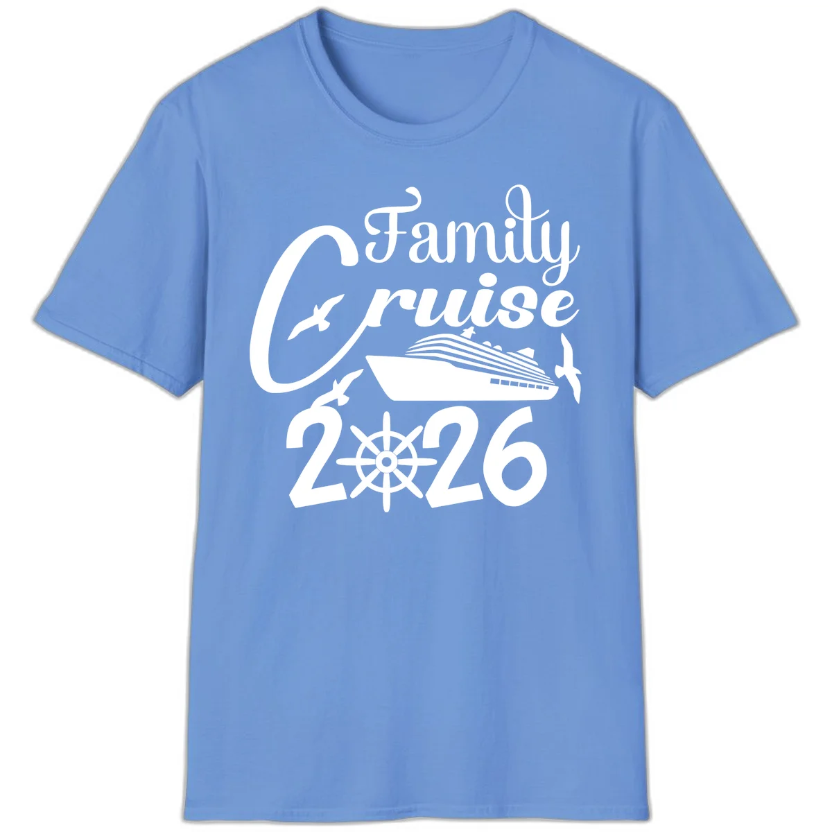 Family Cruise 2026 T-Shirt in Carolina Blue