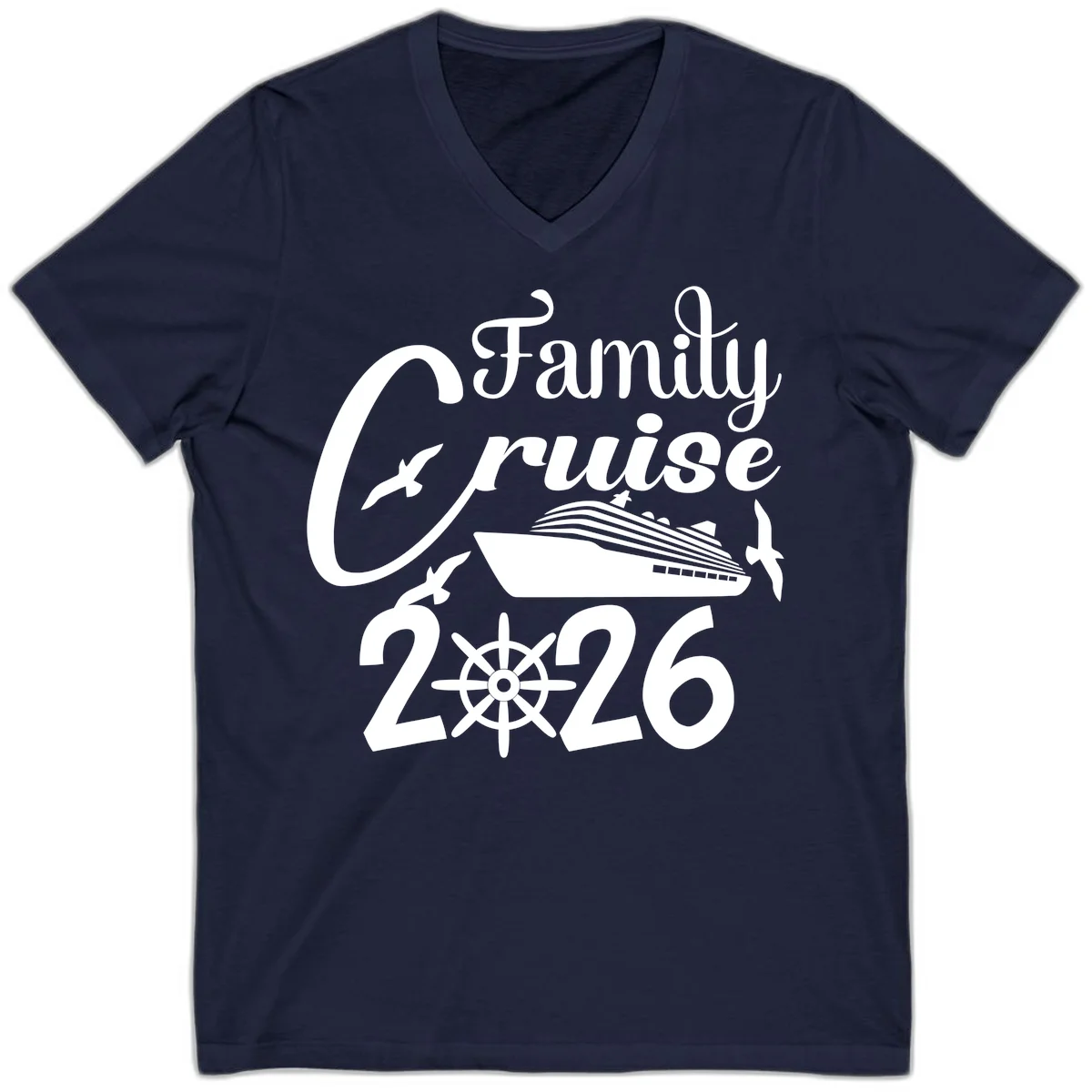 Family Cruise 2026 V-Neck in Navy
