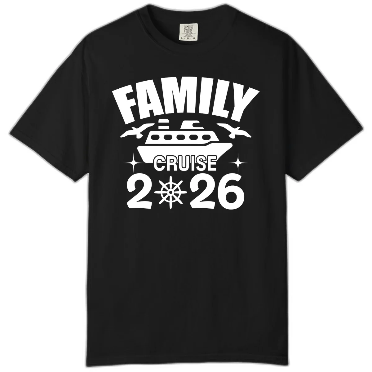 Family Cruise 2026 Comfort Color T-Shirt in Black