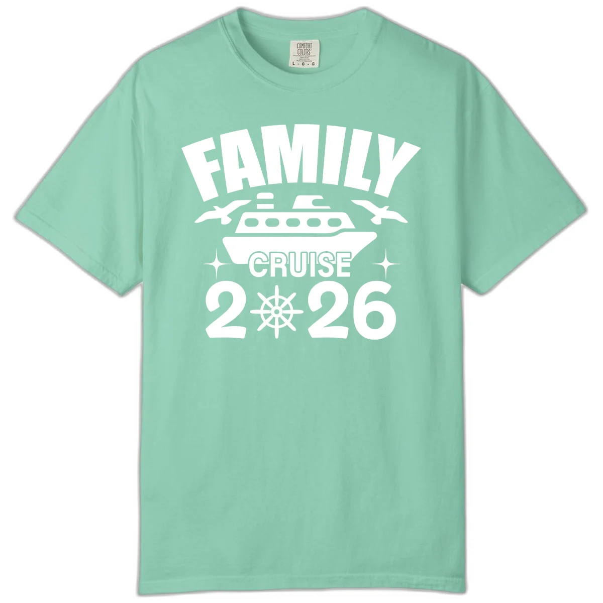 Family Cruise 2026 Comfort Color T-Shirt in Island Reef