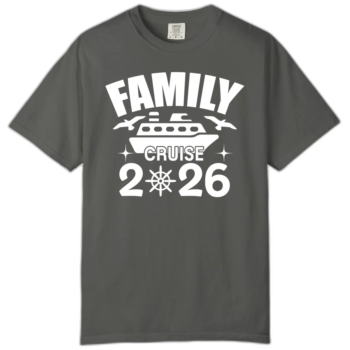 Family Cruise 2026 Comfort Color T-Shirt in Pepper