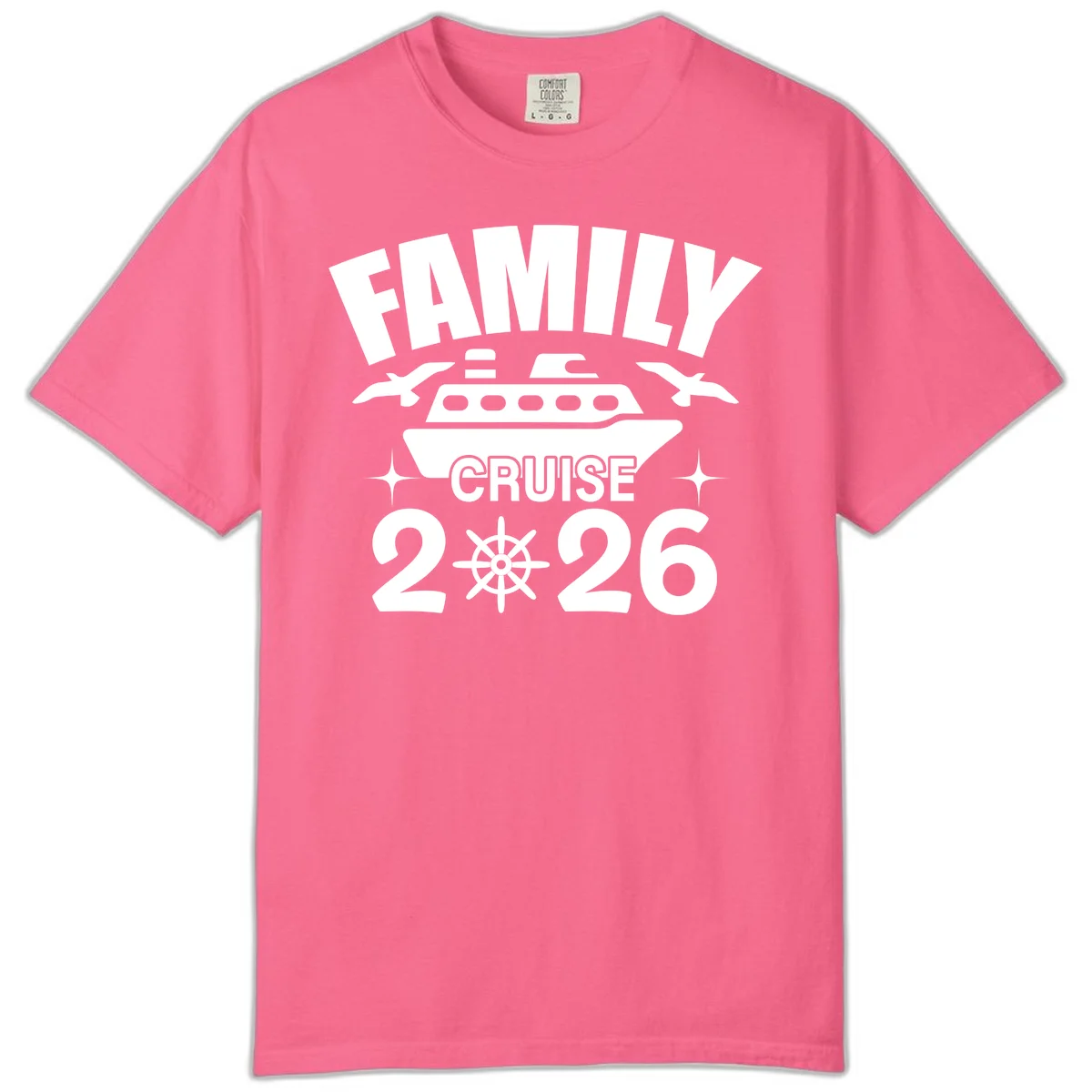 Family Cruise 2026 Comfort Color T-Shirt in Crunchberry
