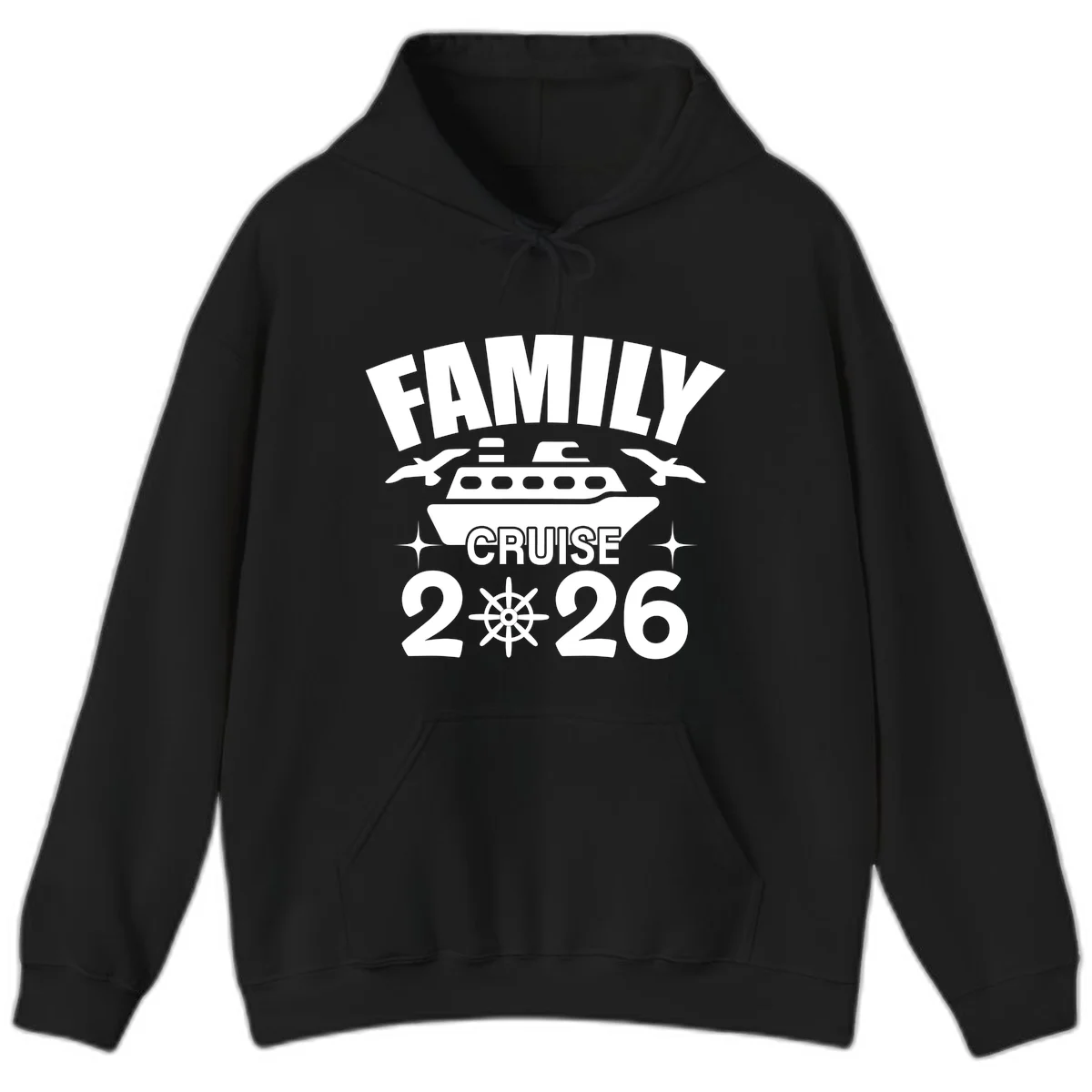 Family Cruise 2026 Matching Vacation Hoodie in Black