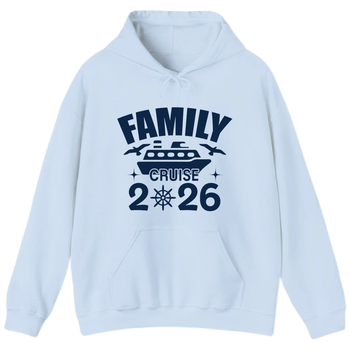 Family Cruise 2026 Matching Vacation Hoodie in Light Blue