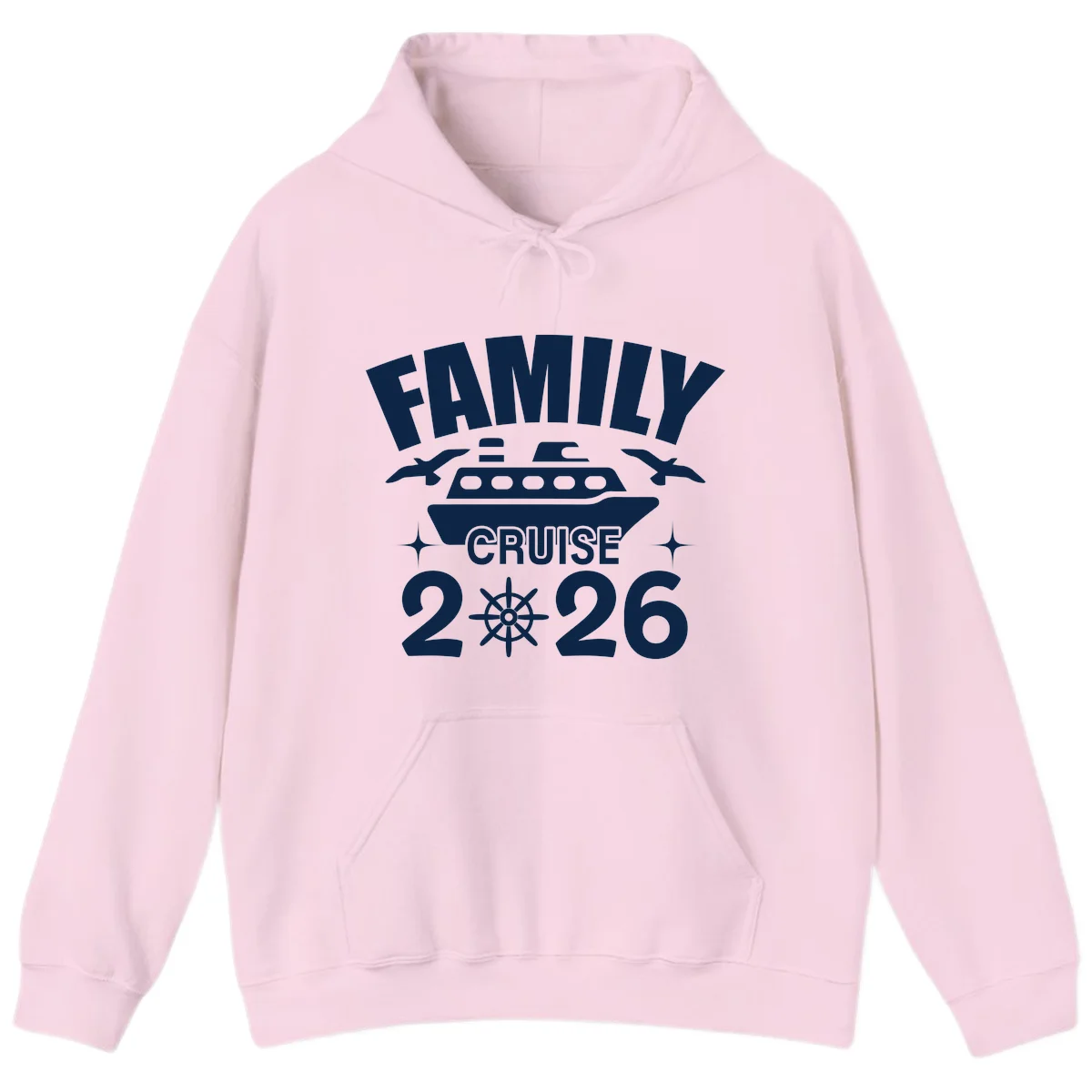 Family Cruise 2026 Matching Vacation Hoodie in Light Pink