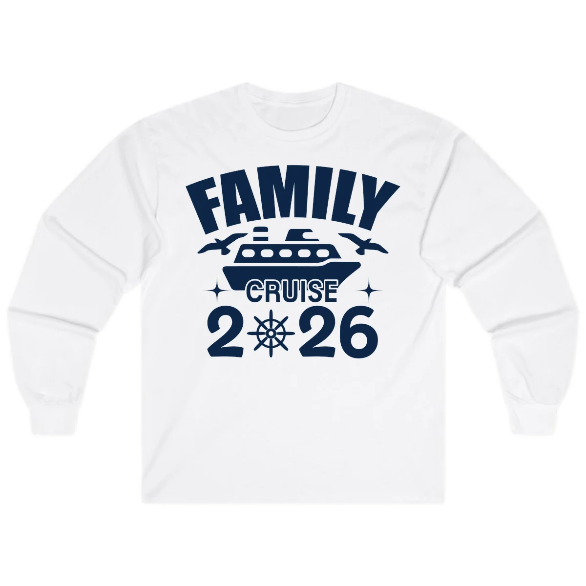 Family Cruise 2026 Long Sleeve T-Shirt in White