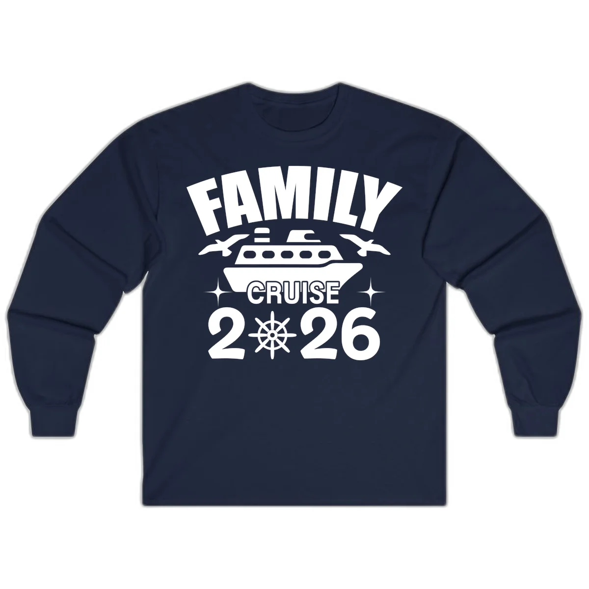 Family Cruise 2026 Long Sleeve T-Shirt in Navy
